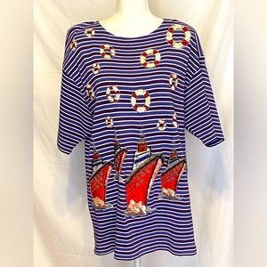 Vintage 90’s Cedars Womens Medium Beaded Embroidered Short Sleeve Shirt Top